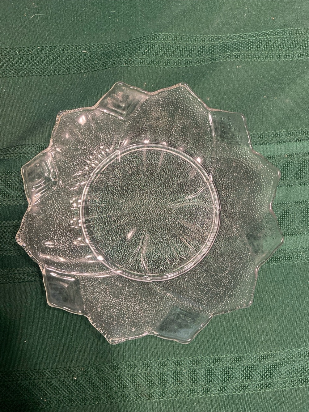 Vintage anchor hocking plate leaf and blossom